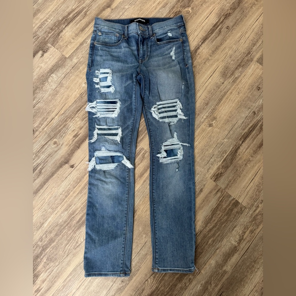 Express Stretch+ Performance Cropped Skinny Midrise Jean size 4
